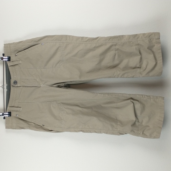 Kuhl Pants & Jumpsuits Kuhl Womens Tan Capri Embroidered Floral